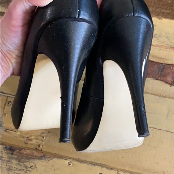 👡 ASOS BLACK VEG LEATH PEEP TOE HIGH HEELS 9 M - Picture 9 of 11